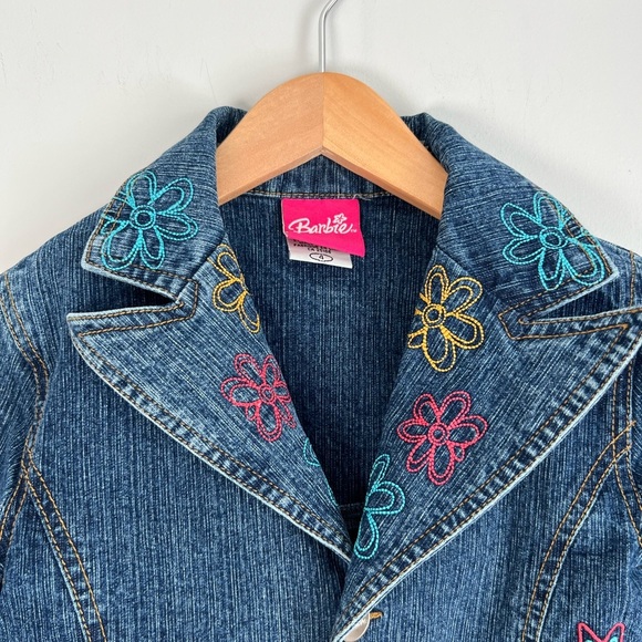 Vintage Barbie Y2K Jean Jacket with Embroidery Size 4 Girls - Picture 3 of 6
